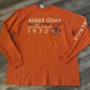 Bubba Gump Shrimp Co T-Shirt Mens Sz XL Long Sleeve T-Shirt Orange